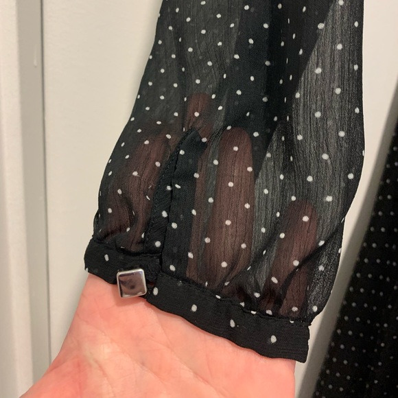 MNG Black Polka Dot Light Fit and Flare Dress - Picture 4 of 5